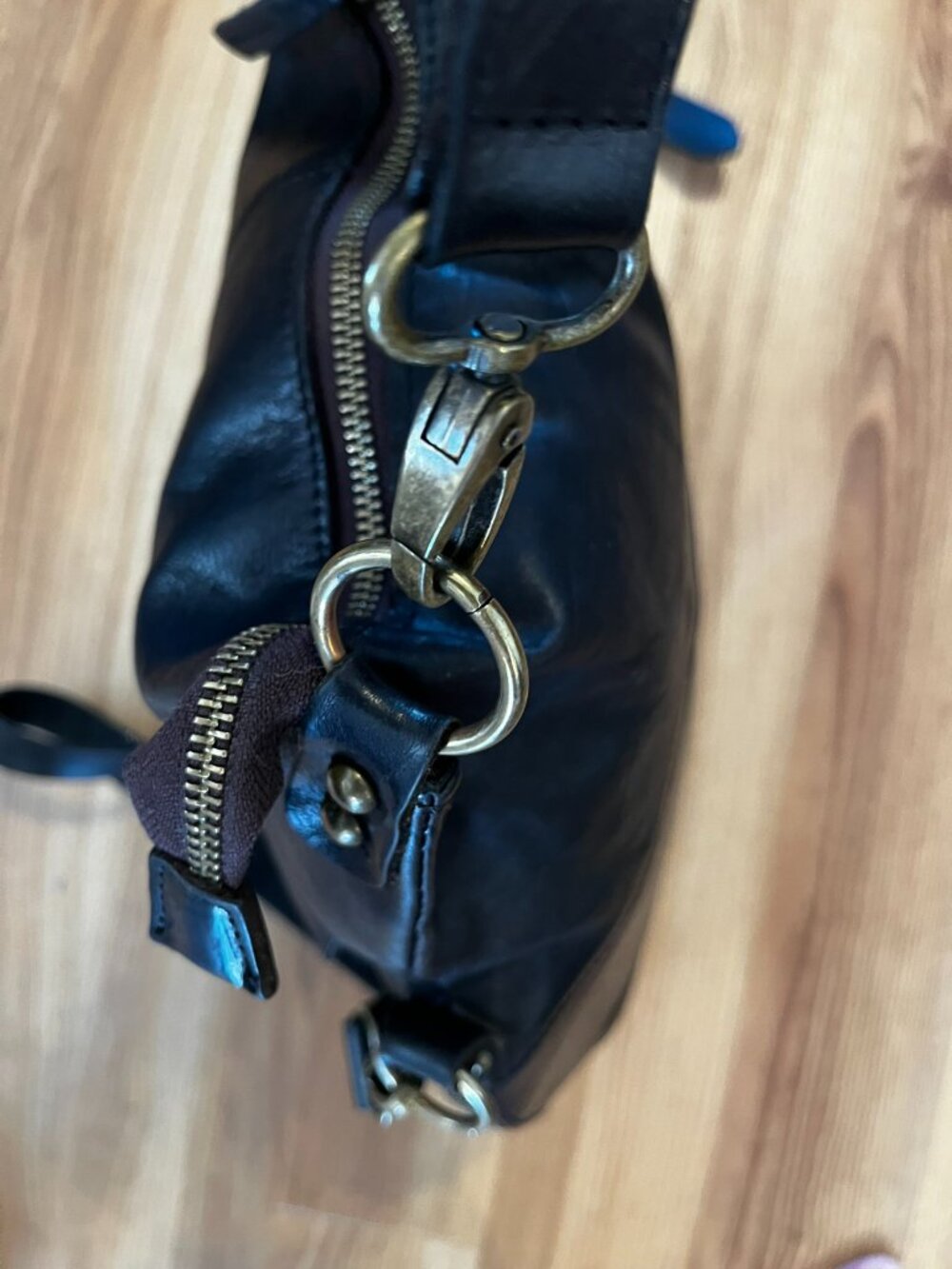 Bed Stu Tahiti Black Leather Cobbler Bohemian Fold Over Crossbody/Hand Bag - Picture 3 of 16